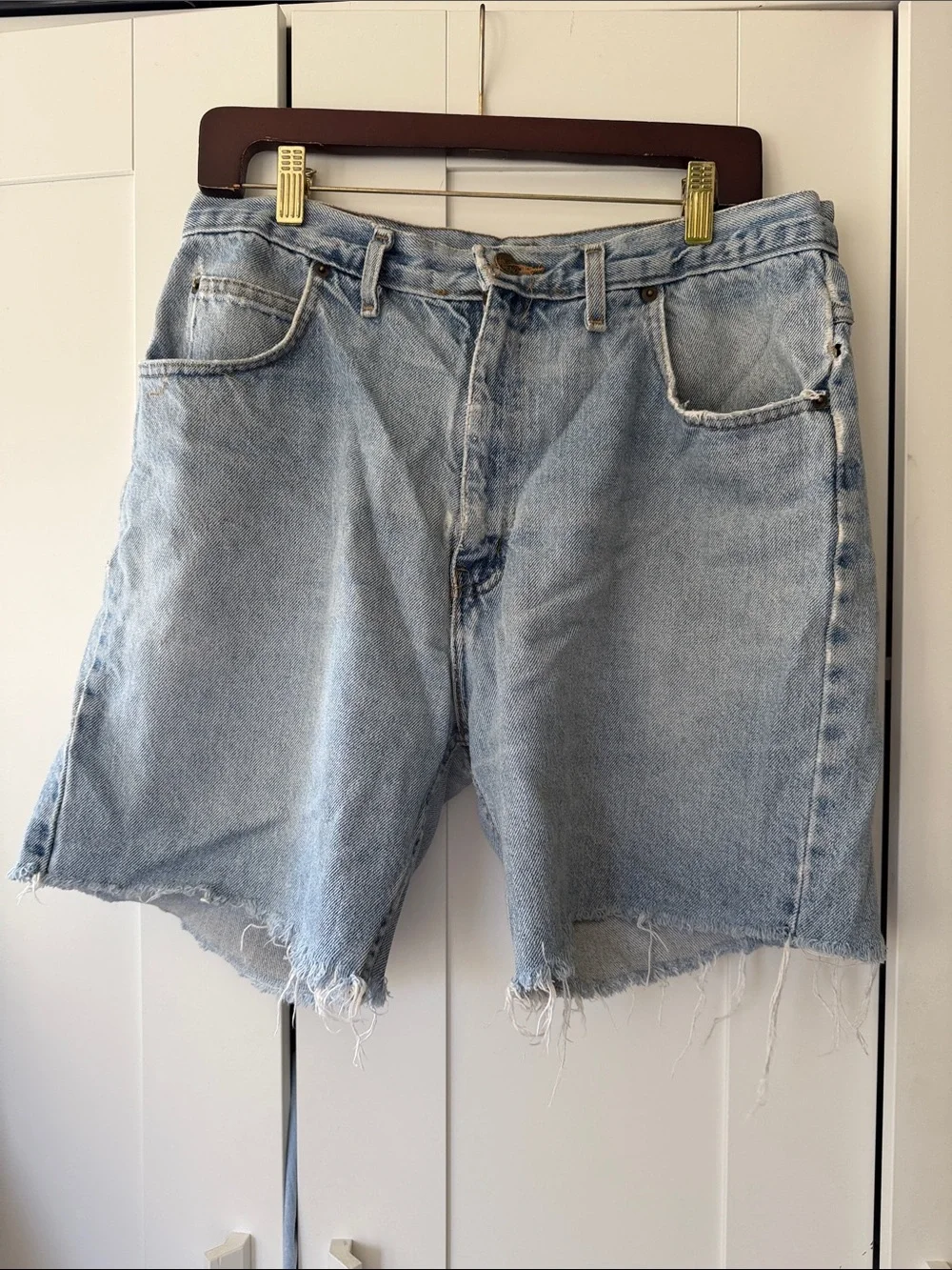 Baggy Light Blue Denim Cutoff Shorts